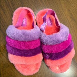 UGG Kids fluff Yeah Slide - Pink and Purple